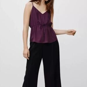 Babaton Aritzia Warren Burgundy Drawstring Camisole